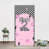Lofaris Plaid Bad 2 The Bone Pink Birthday Rectangle Backdrop